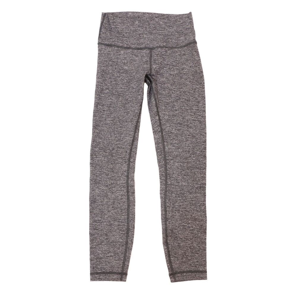 LULULEMON 2017 Wunder Under Hi-Rise 7/8 Tight 25" Size 6 Heathered Black EUC B39